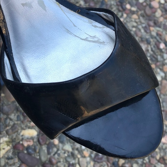 Black wedges with clear wedge heels. Women’s size 6 - Picture 6 of 7